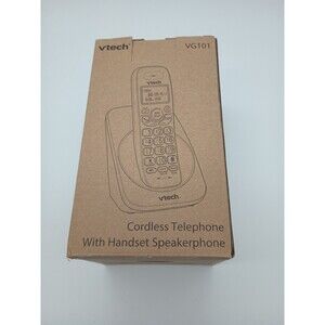VTech VG101 Cordless Phone for Home Grey-White Backlit Display Never Used